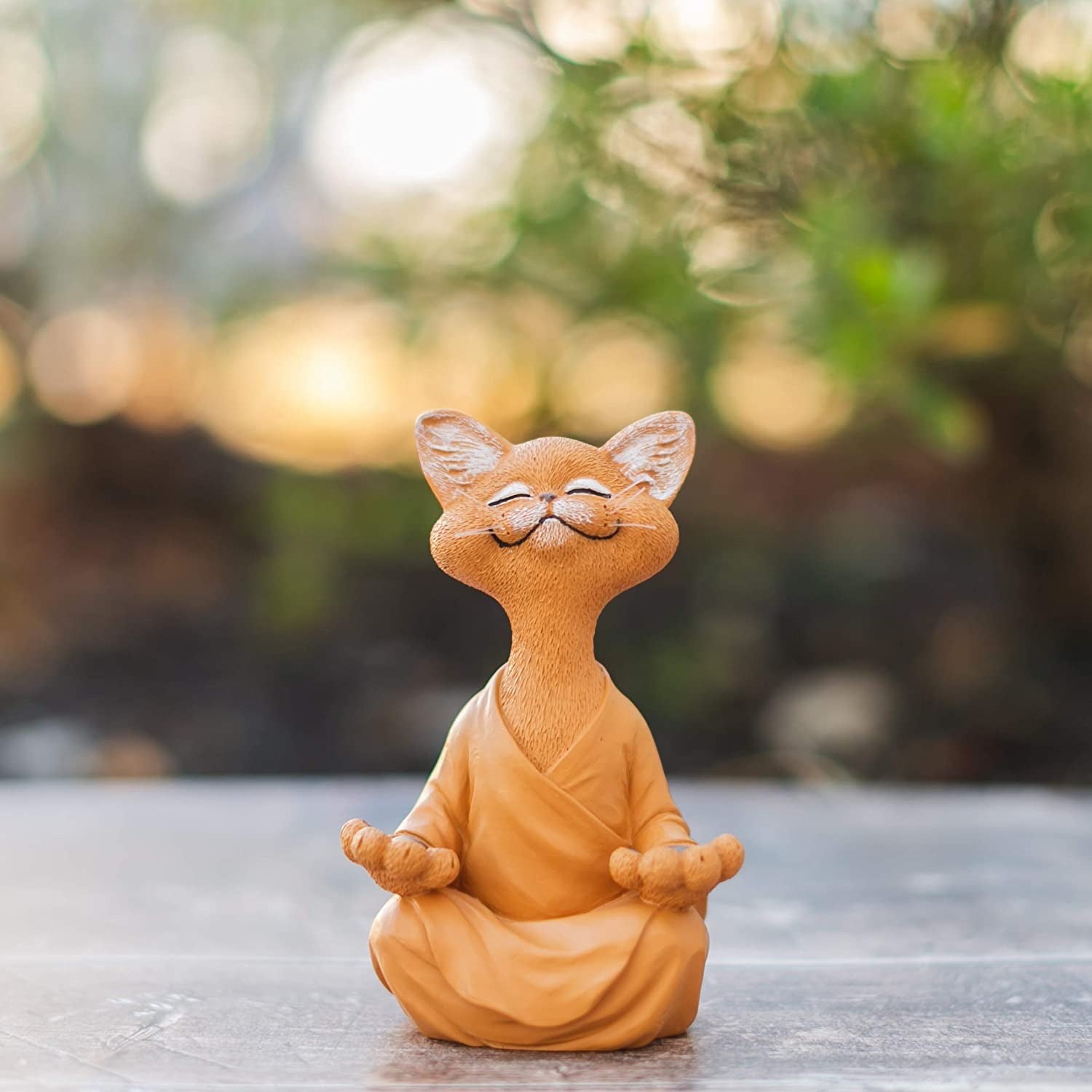 Whimsical Meditating Cat Buddha