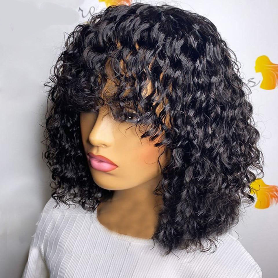 Alluring Beach Wave Wig with Bangs