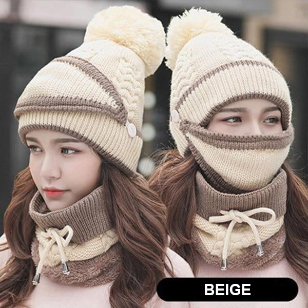 3-in-1 Soft Knit Beanie