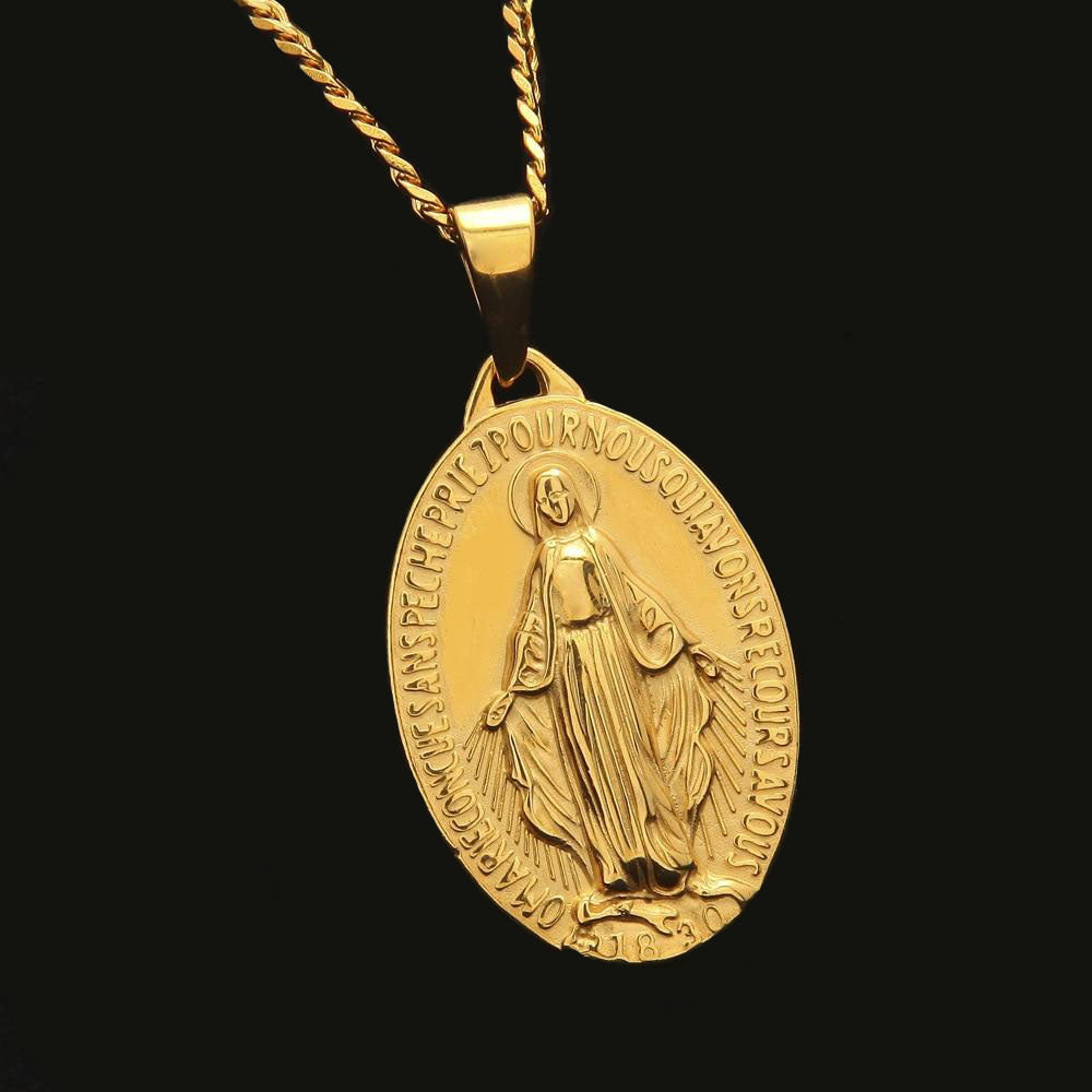 Virgin Mary Stainless Steel Necklace