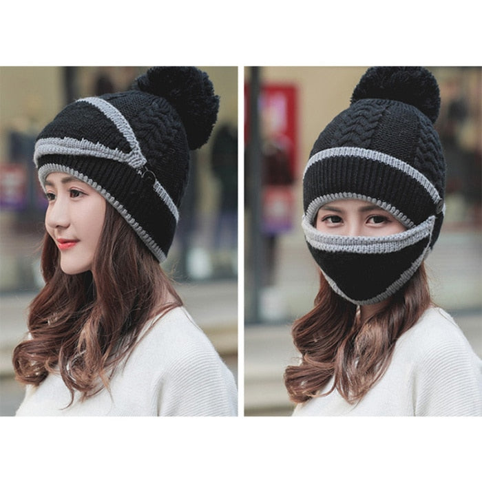 3-in-1 Soft Knit Beanie