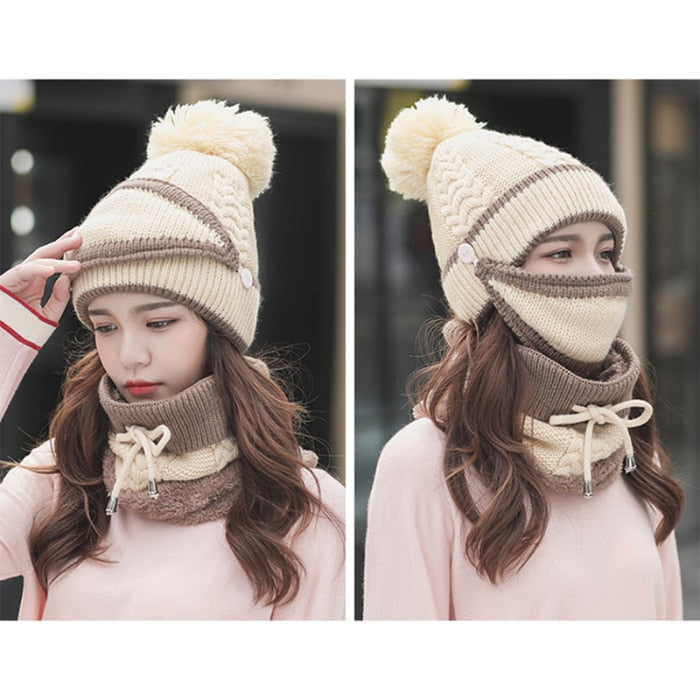 3-in-1 Soft Knit Beanie