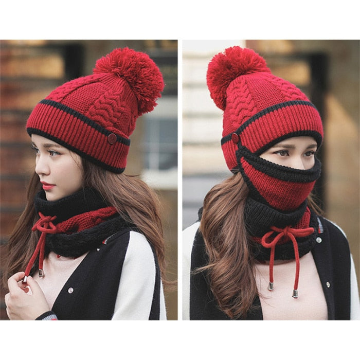 3-in-1 Soft Knit Beanie