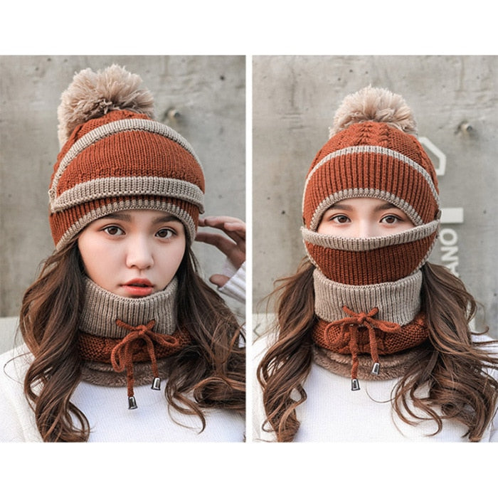 3-in-1 Soft Knit Beanie