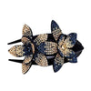 Double Flower Hair Clip with Rhinestones