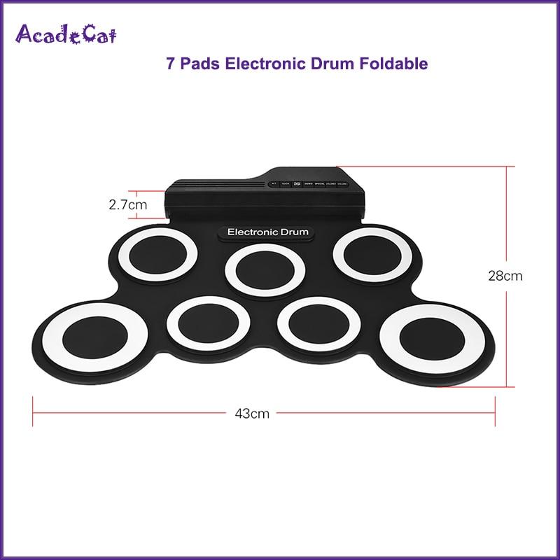 AcadeCat Roll Up 7 Pads Digital Electronic Drum