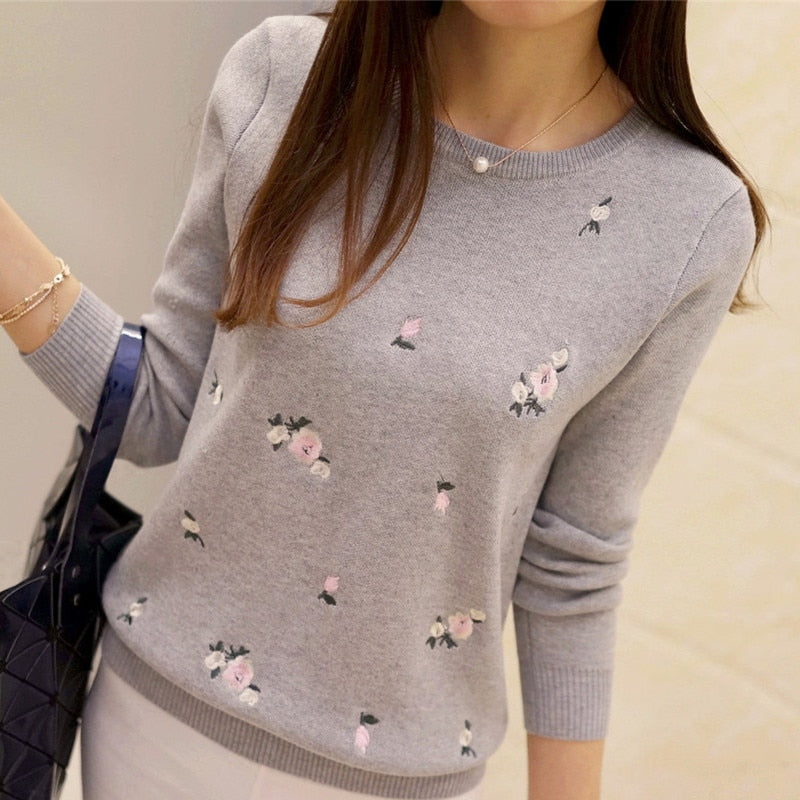 Floral Embroidered Sweater