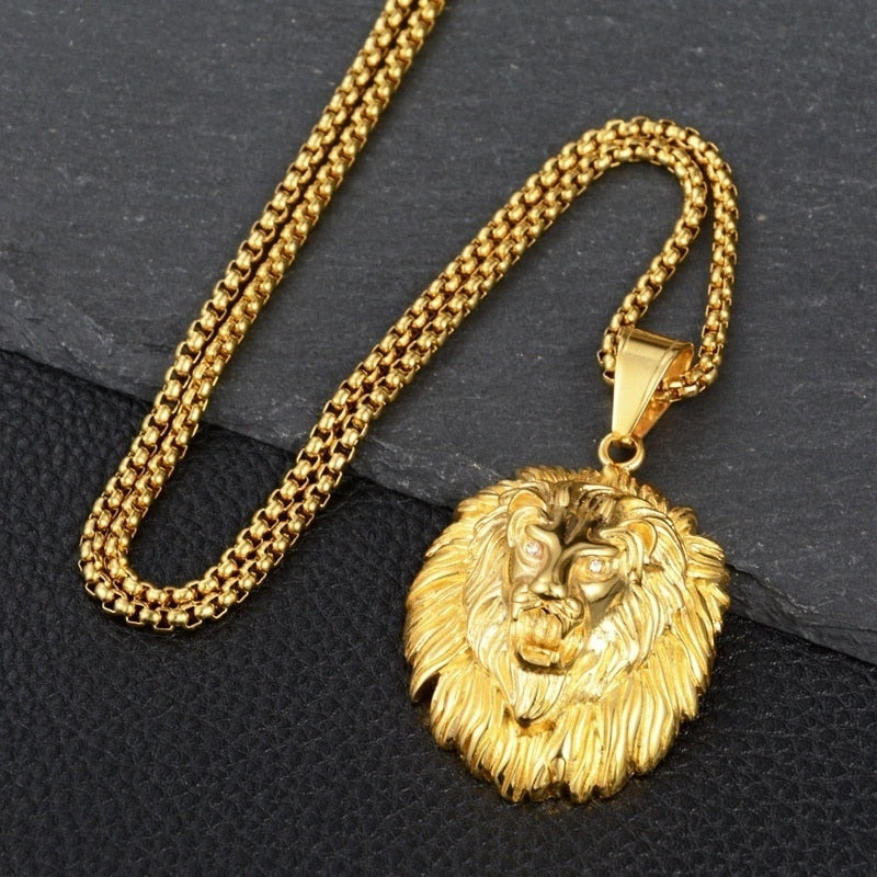 Lion Warrior Pendant Necklace