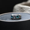 Blue Eyes Owl Ring (Adjustable)