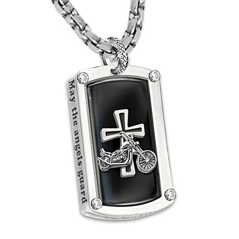 "Biker's Blessing" Stainless Steel Necklace