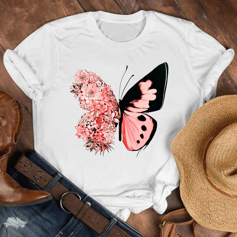 Vibrant Butterfly Graphic Shirt