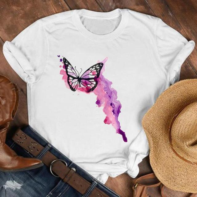 Vibrant Butterfly Graphic Shirt