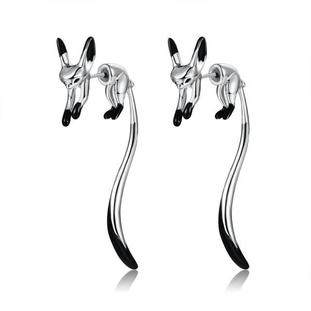 Elegant Long Tail Fox Earrings