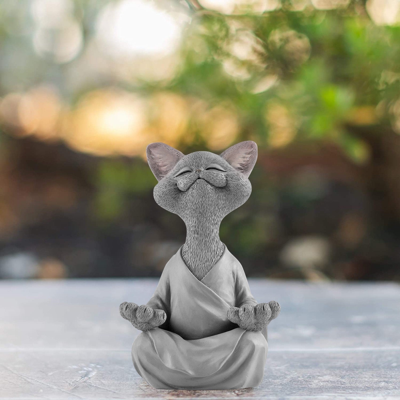 Whimsical Meditating Cat Buddha