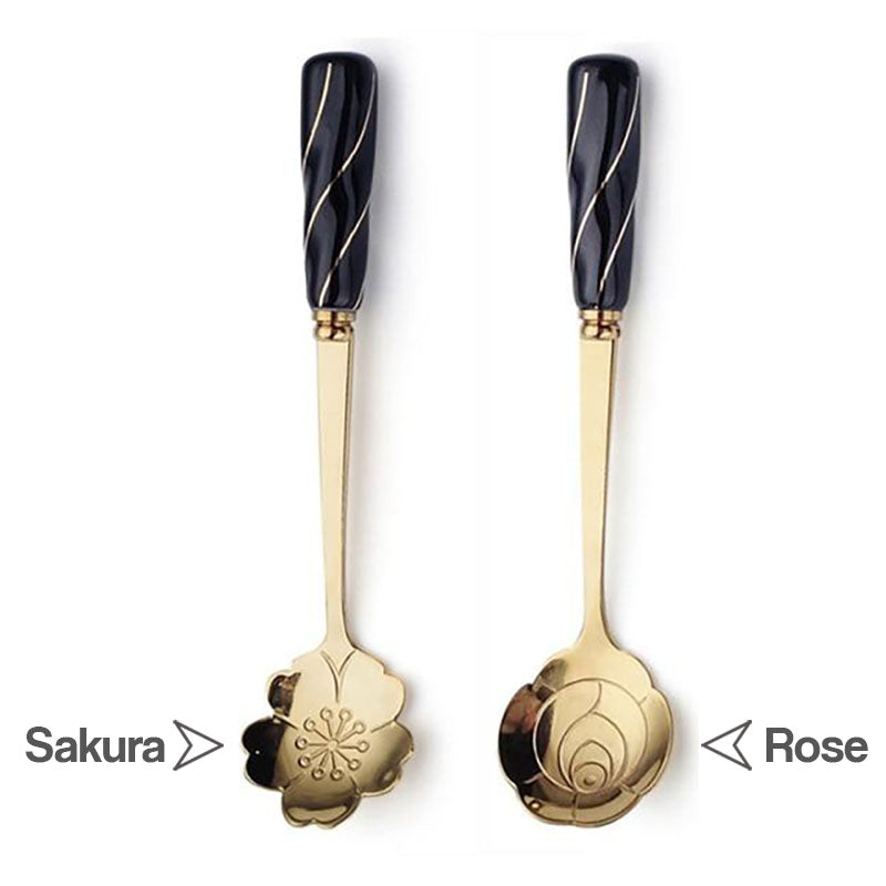 Rose & Sakura Flower Coffee Spoon